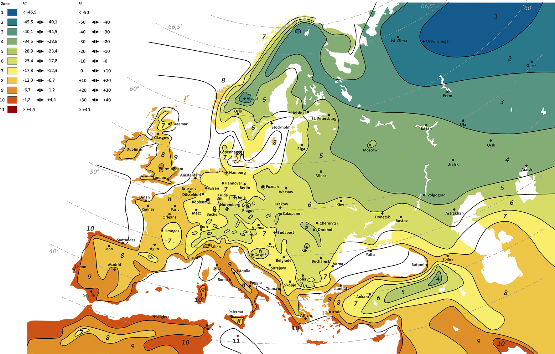 Winter hardiness map